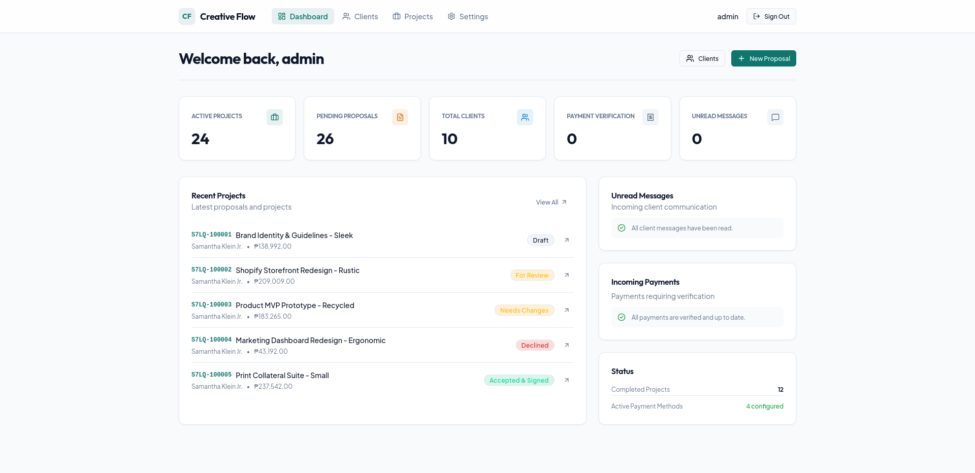 Admin Dashboard