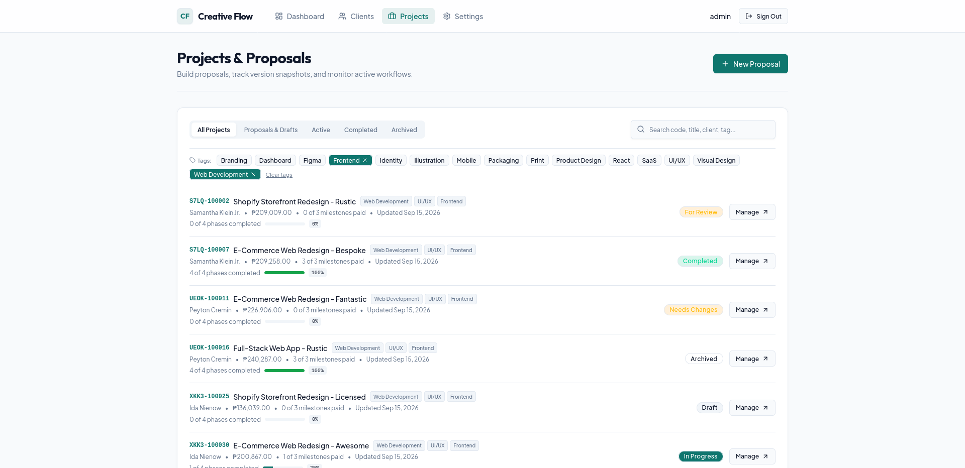 Projects List